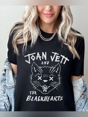 Joan Jett and the black hearts Black Cat Graphic Cat T-Shirt